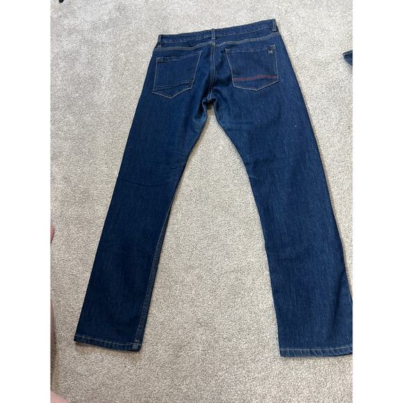 MB Studio Jeans Womens Size 32 x 30 Blue Dark Wash Denim Slim Straight - Picture 11 of 11